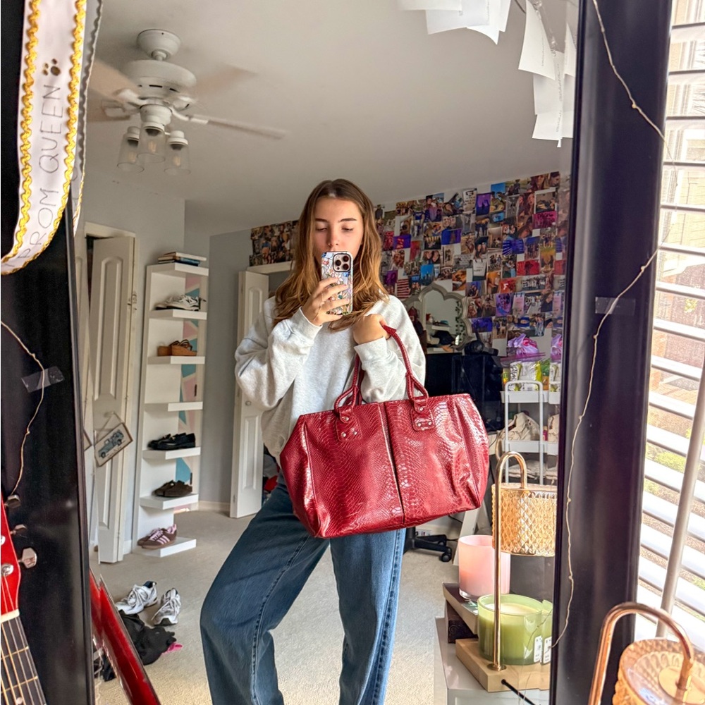 Elizabeth Arden Red Leather Tote Bag